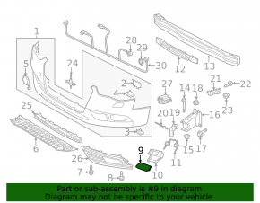 Left headlight washer cap with bracket for Audi A4 B8 13-16