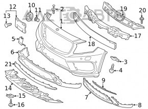 Plug towing hook front bumper Mercedes GLA 15-17