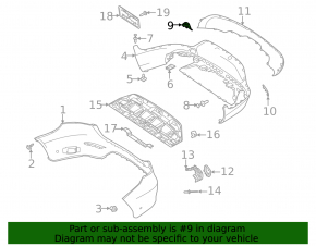 Mercedes GLC 300 20-22 rear bumper towing hook cap structure