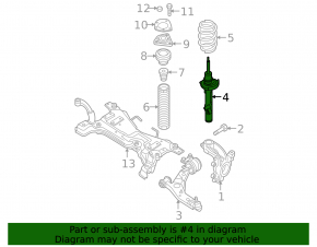 Shock absorber front left Mazda3 2.3 03-08