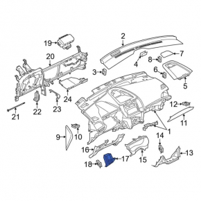 Ford Edge 15-24 driver's side dashboard storage box, black