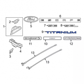 Emblem inscription TITANIUM tailgate Ford Escape MK4 20-22