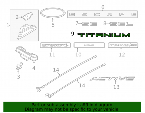 Emblem inscription TITANIUM tailgate Ford Escape MK4 20-22