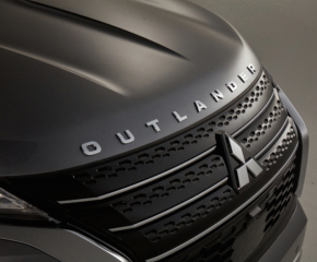 Mitsubishi Outlander 22-25 chrome hood emblem with OUTLANDER lettering