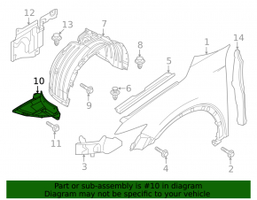 Front right fender liner, front part, Mazda CX-50 24-26