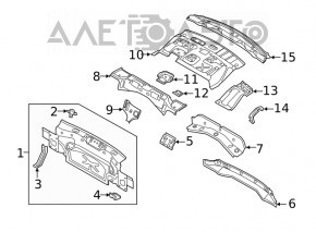 Rear panel VW Jetta 19-26 2 parts, on the body, silver, dented