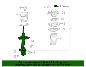 Front left shock absorber Lexus RX350 RX350h 23-26 FWD, Canada built