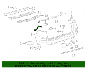 Rear bumper mount, outer left, Lexus GX460 10-23