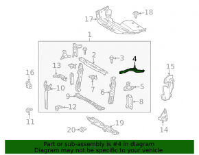 Right eyelash TV bar for Lexus Hs250h 10-12