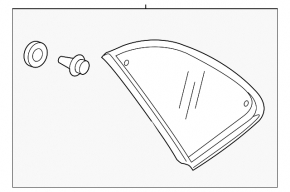 Window blind glass rear right Mitsubishi Outlander Sport ASX 13-15 molding black, glass black tint, tear of seal