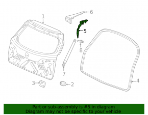 Right tailgate hinge for Acura RDX 13-18
