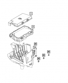 Dodge Durango 14- Underhood Fuse Box Bracket