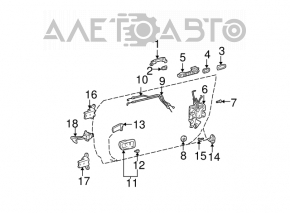 Upper rear right door hinge for Lexus ES300 ES330