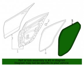 Door seal rear left Hyundai Elantra 21-23