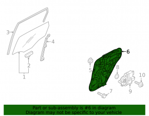 Rear right window lift mechanism for Kia Sportage 23-26