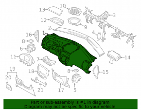Torpedo front panel without AIRBAG Kia Soul 14-19 black