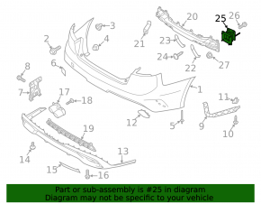 Right rear bumper reinforcement fang for Kia Stinger 18-23 GT