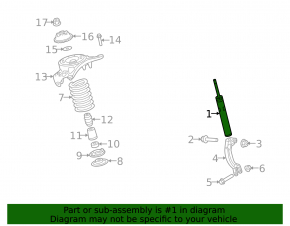 Shock absorber front left Audi A4 B8 13-16 rest, rusty