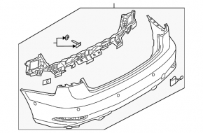 Bare rear bumper for Audi A3 8V 17-20 with parking sensors, S-line