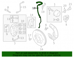 Brake hose front left Porsche Cayenne 958 11-16