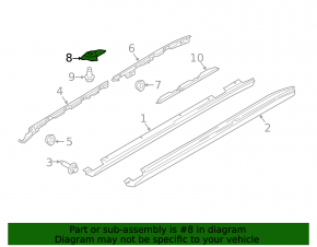 Fastening of the threshold right central Porsche Macan 15-18