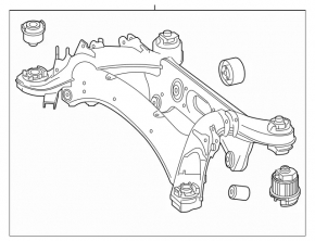 Subframe rear Mercedes GLC 300/350e 16-22