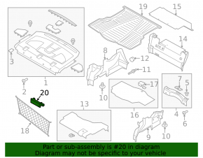 Right trunk fuse box cover for Ford Escape MK3 13-19 black