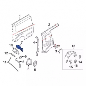 Fuel filler flap with body Ford Transit Connect MK2 13-18
