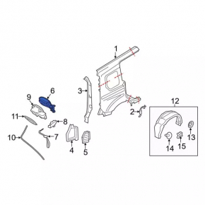 Fuel filler flap with body Ford Transit Connect MK2 13-18