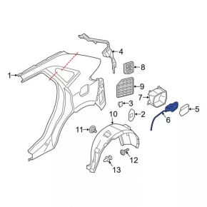 Ford Edge 19-24 Fuel Door Housing