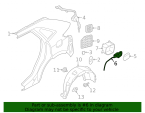 Ford Edge 19-24 Fuel Door Housing