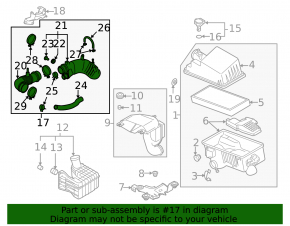 Air duct from Mazda CX-7 filter 06-09 first, plastic, no 1 largment