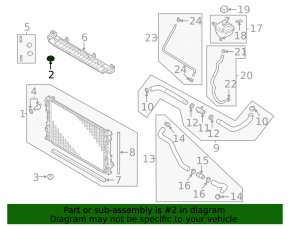 Upper left radiator cooling cushion for Mitsubishi Outlander 22-25 tires