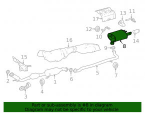 Muffler rear part barrel Toyota Camry v70 18- 2.5 L, LE rusty, broken bolt
