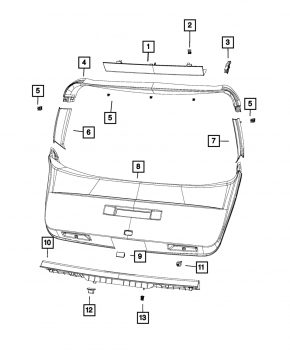 11-20 Dodge Journey Trunk Door Trim