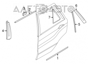Rear left door molding for BMW X5 E70 07-13