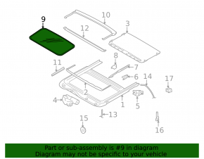 Subaru b9 Tribeca sunroof glass