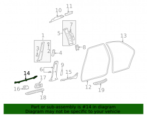 Front left inner door sill trim for Lexus IS200 IS300 99-05