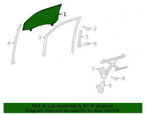Front left door glass for Toyota Sienna 11-20
