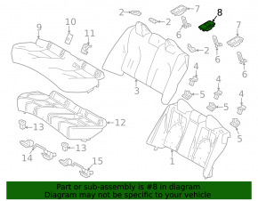 Isofix rear seat plug for Toyota Camry v70 18-24 black
