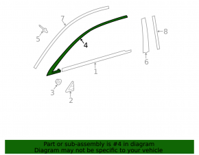 Upper door molding front left Lexus ES300h ES350 13-18 chrome