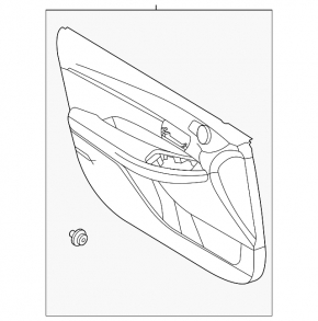 Door trim card front left Hyundai Sonata 20-22 black with red stitching Bose, backlight