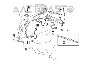 Wiper Trapezoid with Motor Toyota Highlander 08-13