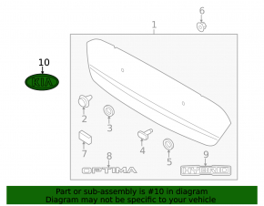 Emblem inscription Hybrid trunk lid Kia Optima 11-13