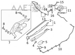 Windscreen wiper trapezoid with motor rear Subaru Forester 19-24 SK