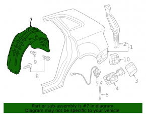 Rear left mudguard Audi Q3 8U 16-18