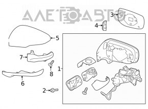 Side mirror right Subaru Forester 19- SK 7 pins, BSM, heated, structure