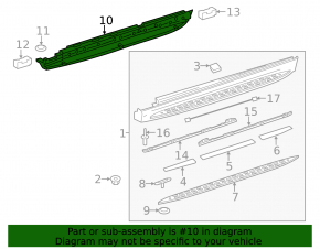 Left threshold bracket Mercedes GLS-class X166 13-19 under the footboard