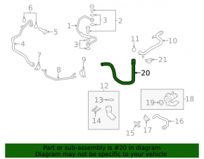 Cooling system hose Audi A4 B8 13-16 2.0T