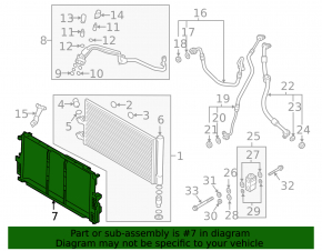 Air conditioning condenser radiator frame Volvo S90 18-20